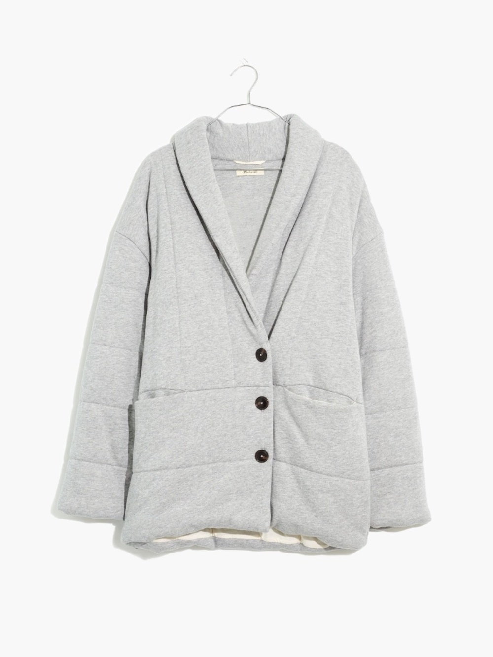 Madewell Sweatshirt Double-Breasted Grey Puffer Coat Women’s XL